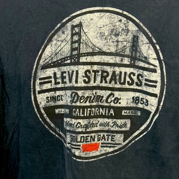 Vintage Distressed Thick Levi’s LEVI STRAUSS Men’s XXL T-Shirt Golden Gate SF - Picture 2 of 4